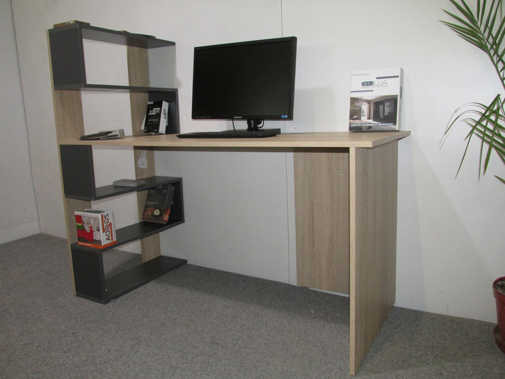 Cтол компьютерный с полками М-ЗОН Джеко 1416L левый Сонома/Антрацит (MZN-031027) Львов - изображение 3