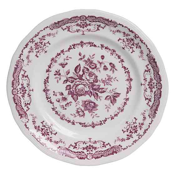 Столовий набір посуду тарілок 16 (шт) на 4 персони Bissi порцеляновий, обідній столовий сервіз тарілок Рожевий YY78-2A Коломия