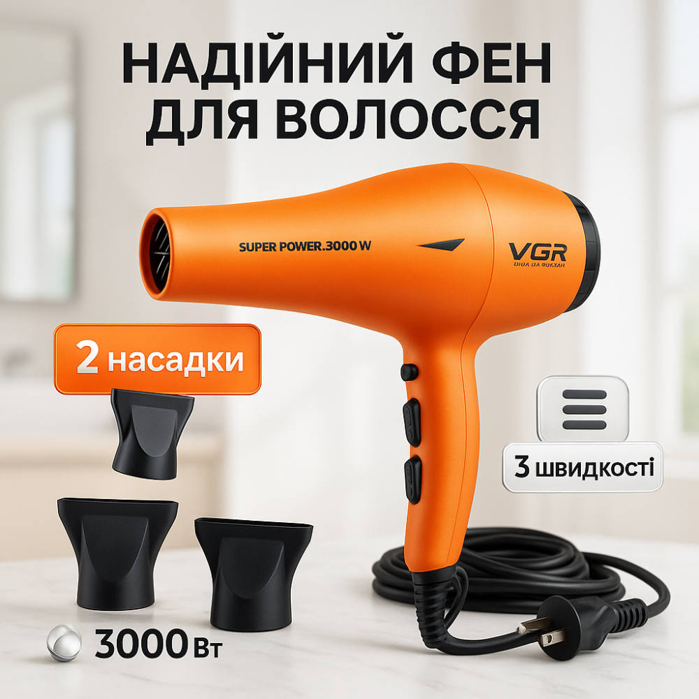Женский профессиональный фен для укладки волос, Функциональный профессиональный фен TG-82 Львов - изображение 15