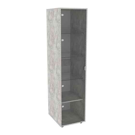 Пенал со стеклом Hugo H-4, Бетон, 420/520/1700 Львов