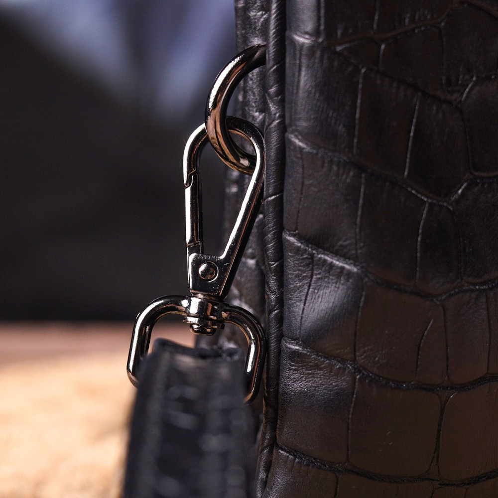 Превосходный клатч для мужчин из натуральной фактурной кожи с тиснением под крокодила CANPELLINI 21556 Черный Киев - изображение 1