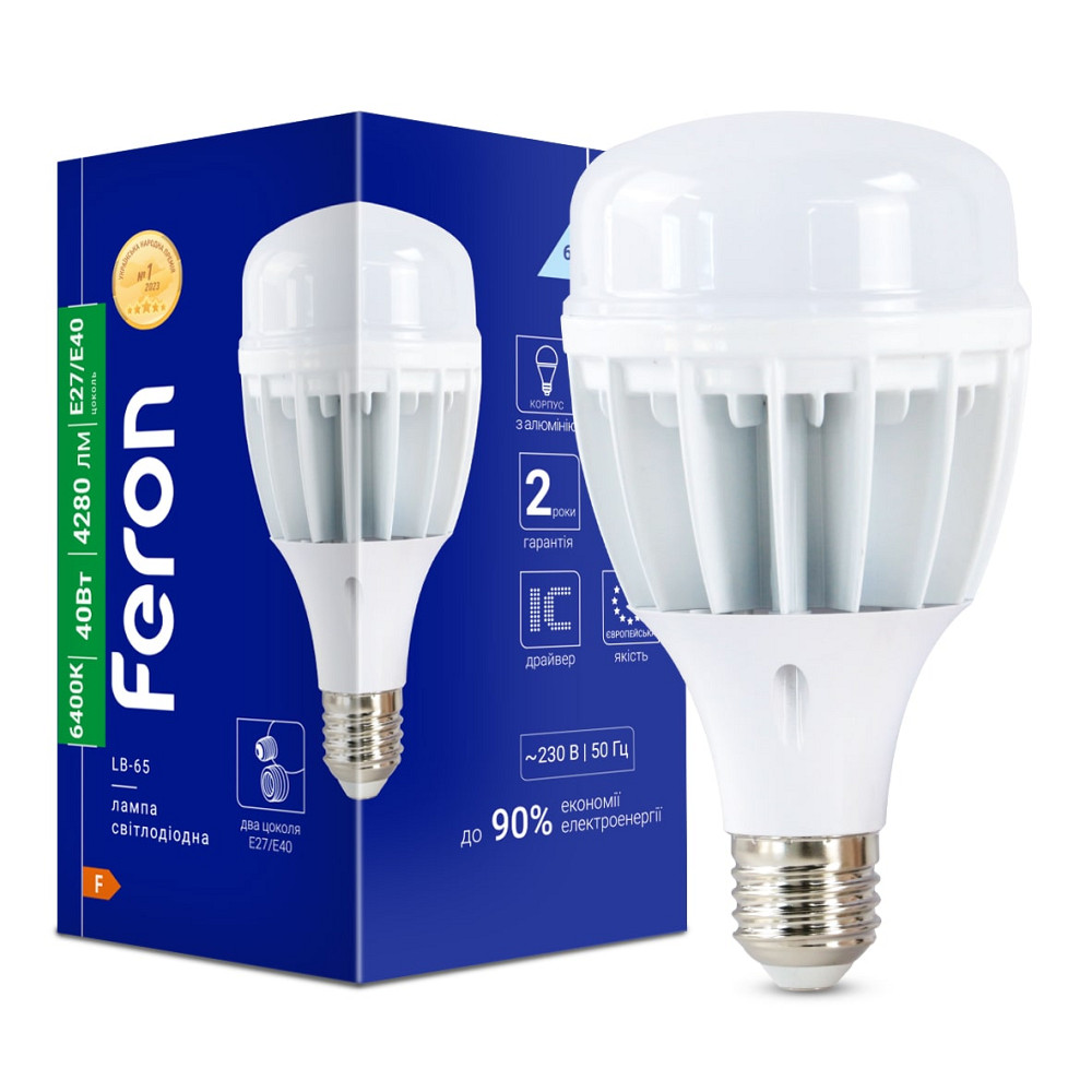 Світлодіодна лампа Feron LB-65 40Вт E27-E40 6400K Харьков - изображение 1