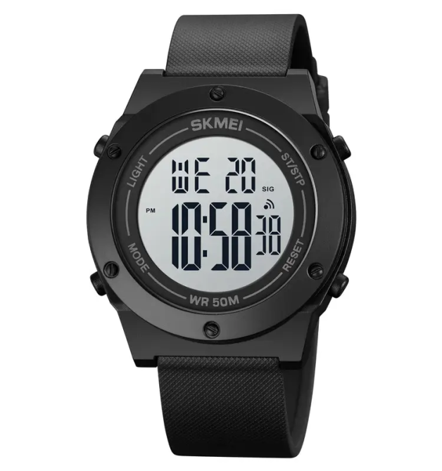 Чоловічий спортивний годинник Skmei 1772 (Чорний з білим) Вінниця - фото 1