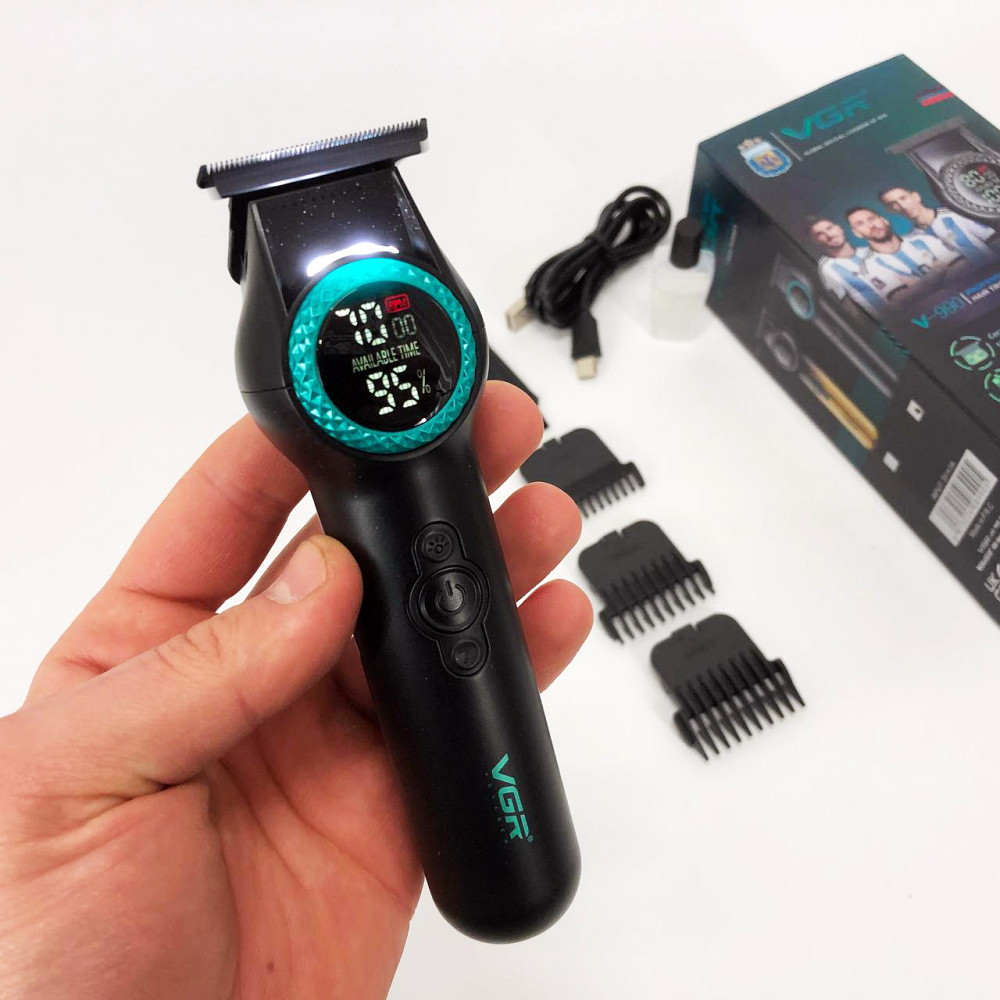 Набір для стрижки волосся на акумуляторі VGR V-990, Електрична машинка для стрижки потужна BC-60 Львів - фото 12