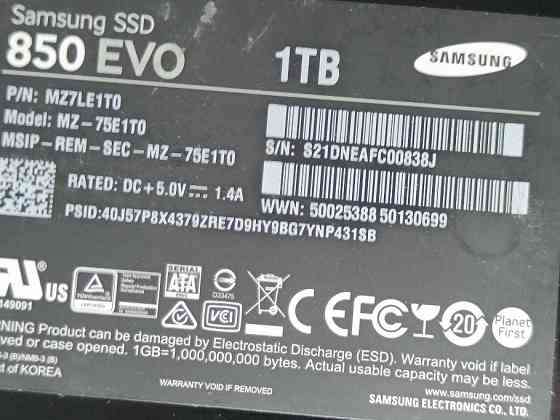 SSD диск ССД SAMSUNG 850 EVO 1TB 100% здоровя Харків