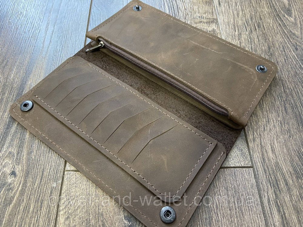 Cтильный мужской кошелек купюрник на кнопке из натуральной кожи PS Leather Киев - изображение 3