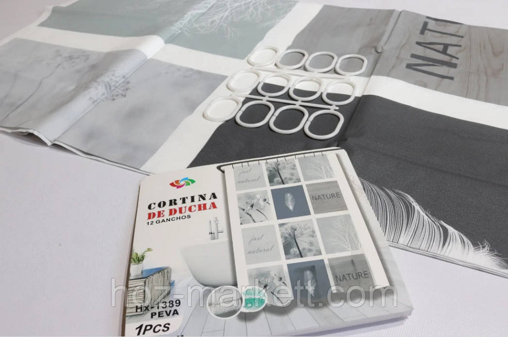 Штора в ванную силиконовая Эфиопия Перо шторка для ванной 180 х 180 см Харьков - изображение 2