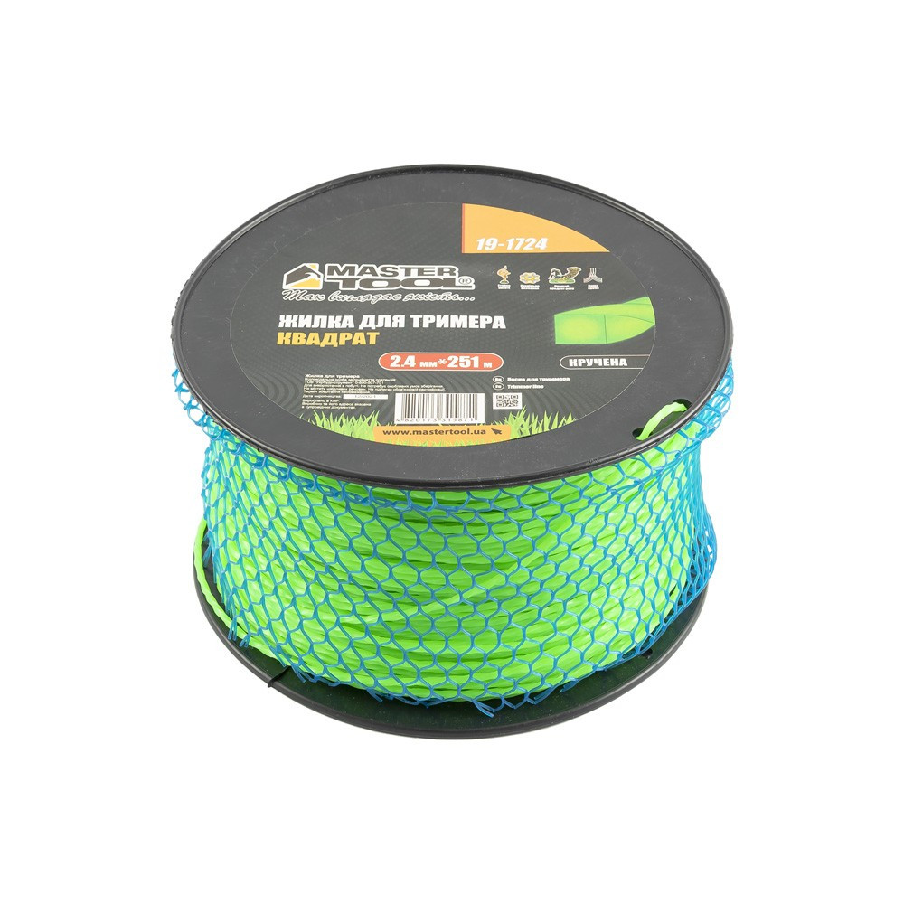 Жилка для тримера MASTERTOOL КВАДРАТ КРУЧЕНИЙ 2,40 мм 251 м котушка 19-1724 Коломыя - изображение 2