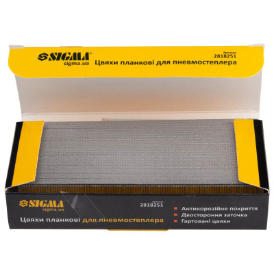 Гвозди Sigma планочные 25x1.25x1мм для пневмостеплера 5000шт (2818251) Винница - изображение 3