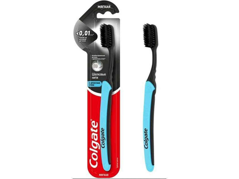 Зубна щітка 1шт Шовкові Нитки з деревним вугіллям ТМ Colgate   Solmir Київ - фото 1