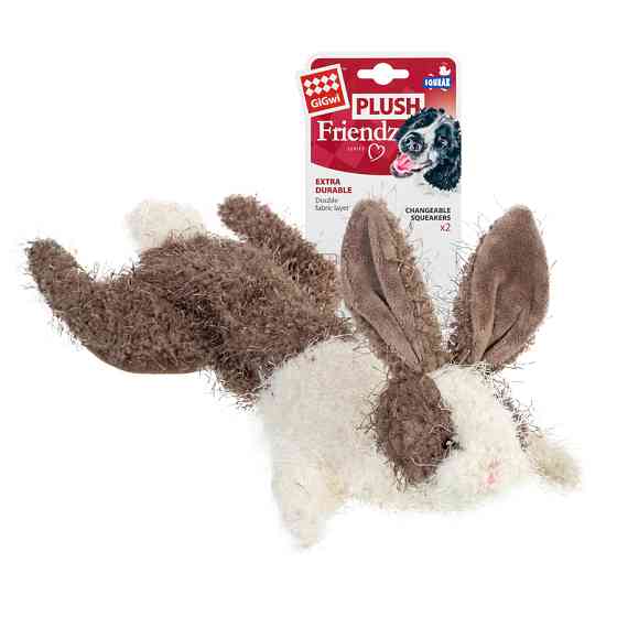 Іграшка для собак Заєць, шкурка з пищалкою GiGwi Plush Friendz, текстиль, 47 см Коломыя