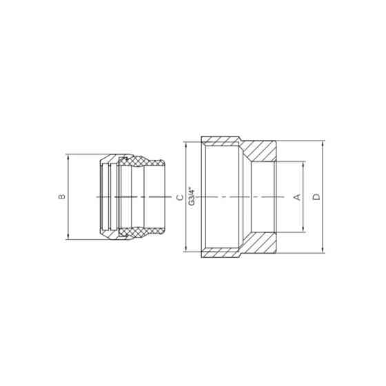 Євроконус для підключення мідної труби Koer KR.1149 - 3/4"x15 (KR5131) Київ
