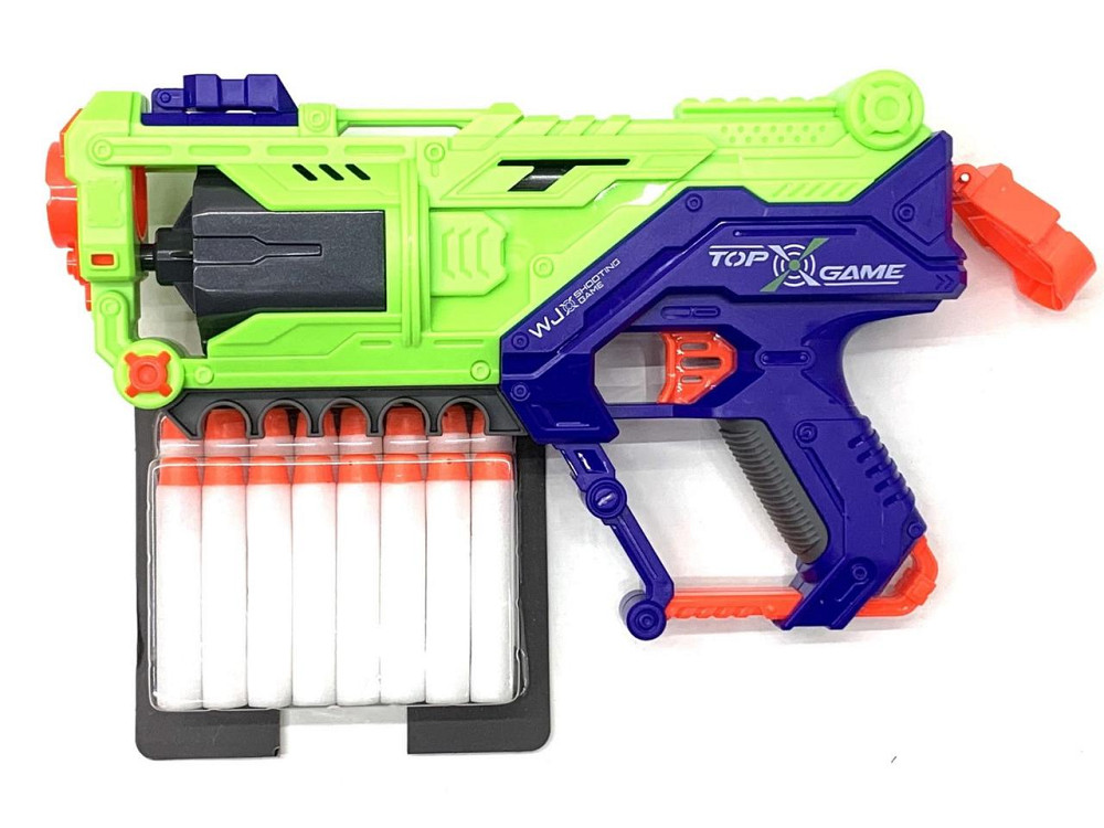 Пістолет іграшковий бластер 12 м'яких набоїв у коробці Вид 3 Зелений (JLX7267) Чернигов - изображение 3