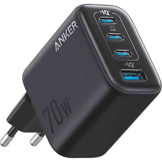Мережевий зарядний пристрій Anker Charger 70 W, 3xUSB-C, 1xUSB-A, Black (A121CG11) ( 23092 ) Харьков