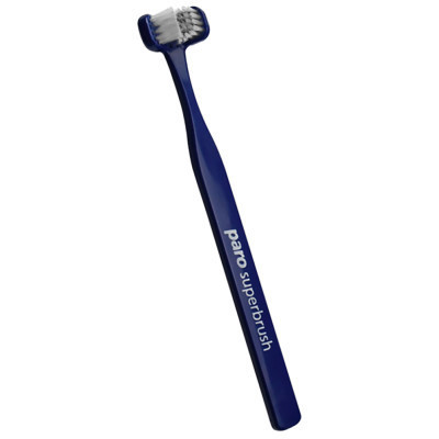 Зубная щетка Paro Swiss Superbrush трехсторонняя синяя (7610458007242-dark-blue) Винница - изображение 1