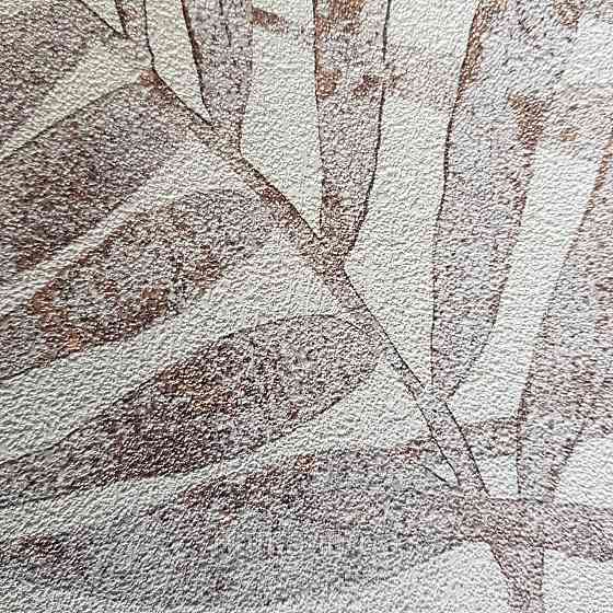 Шпалери вінілові на флізелін Rasch Linares 0.53х10 папороть листя рожеві сірі на білому 617436 Київ