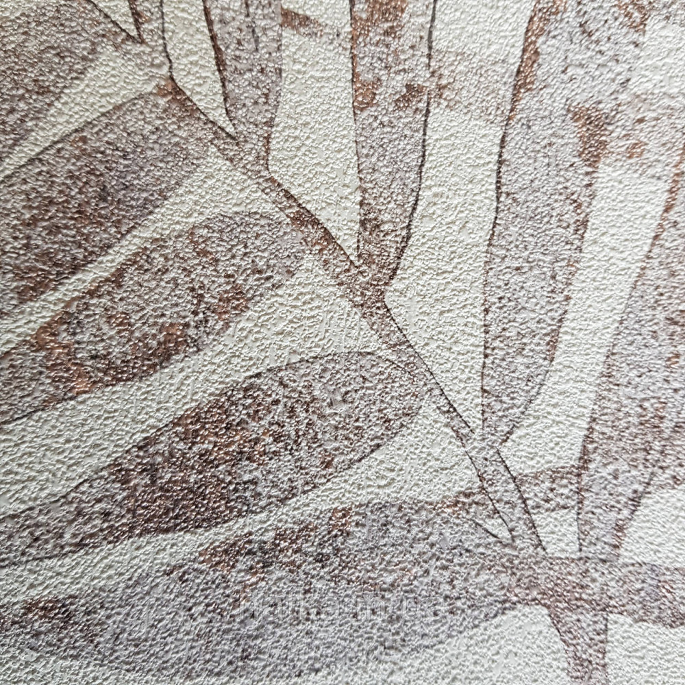 Шпалери вінілові на флізелін Rasch Linares 0.53х10 папороть листя рожеві сірі на білому 617436 Київ - фото 4