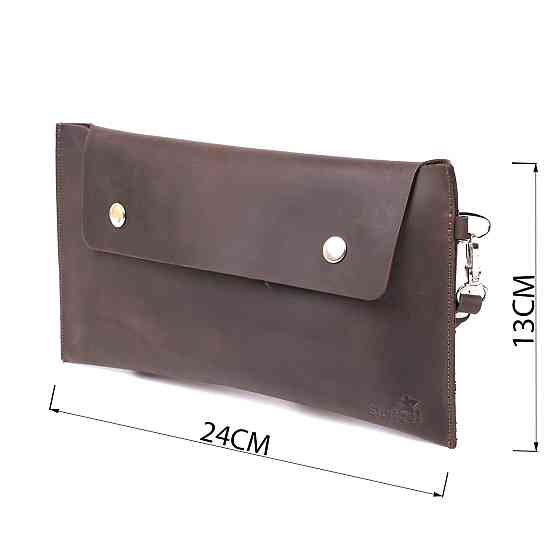 Шкіряна вінтажна тревел-косметичка Shvigel 16428 Коричневий Київ