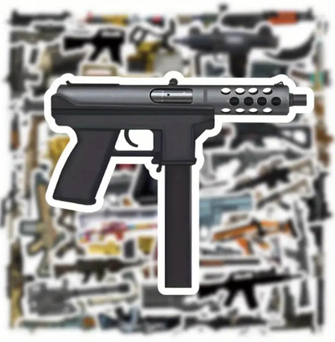 Наклейки, стікери зброя. Водонепроникні вінілові наклейки, стікерпак, наліпки військова тематика, на Київ - фото 2