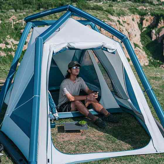 Намет надувний Naturehike CNK2300ZP012, блакитний малий Киев