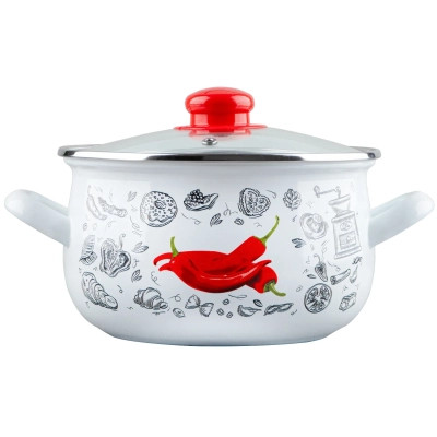 Кастрюля Gusto "Перчинка" Б 16 см 2,1 л (GT-T-116-WP) Винница - изображение 1