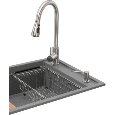 Мийка кухонна GRANADO Basic Estella grafito (+ змішувач Campo LUX inox + дозатор Redondo inox + кошик (ksg0109) Вінниця - фото 7