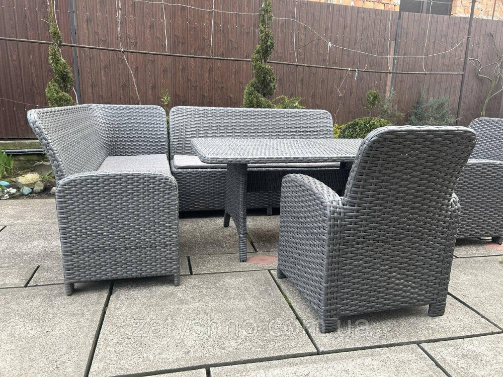 Плетені меблі вуличні з кутовим диваном Київ - фото 9