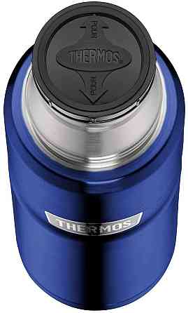 Термос для напоїв з чашкою 470 мл Thermos "King Flask" Metalic Blue (170016) Нержавіюча сталь Нововолинськ