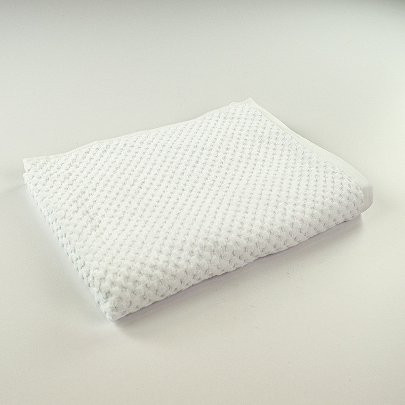 Набор махровых полотенец однотонных 2шт 50x90см, 70x140см Damask Премиум качества Жаккардовое с велюром 550г/м2 (Белый) Сумы - изображение 3