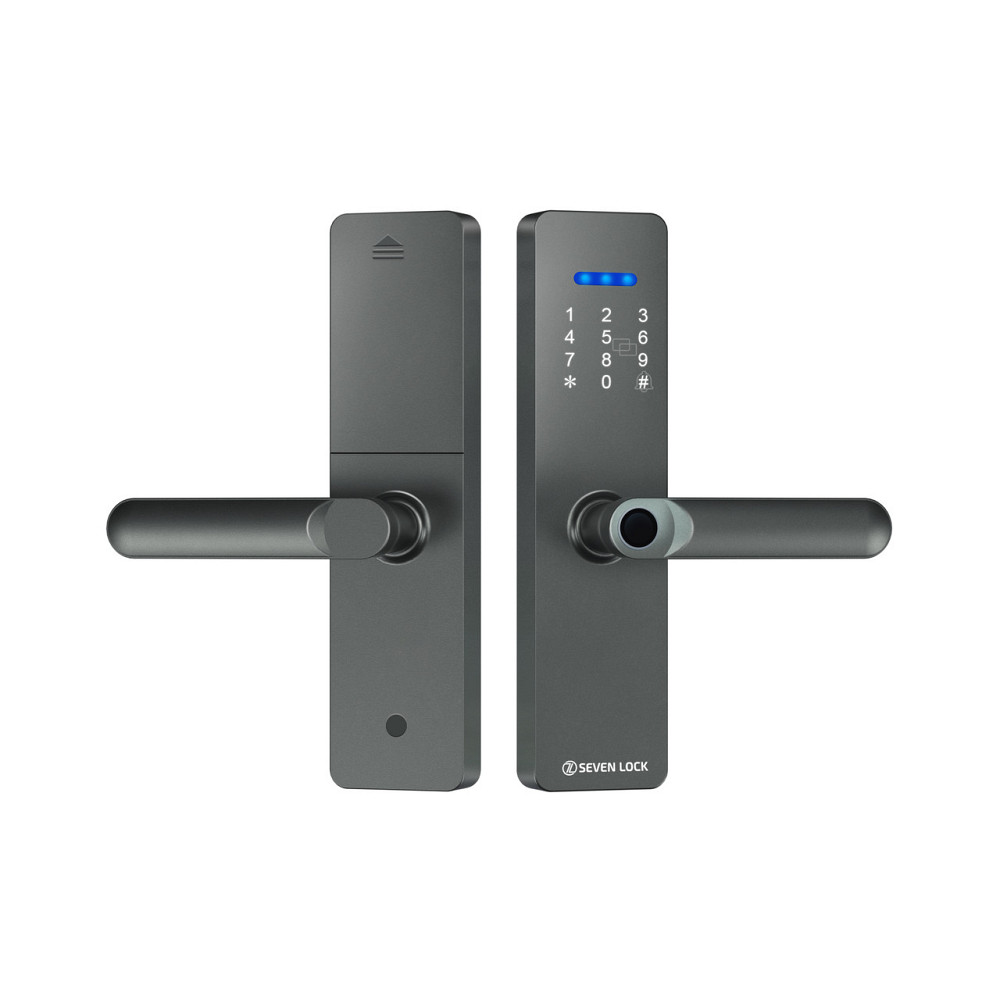 Умный дверной биометрический замок SEVEN LOCK SL-7740BF grey Киев - изображение 3