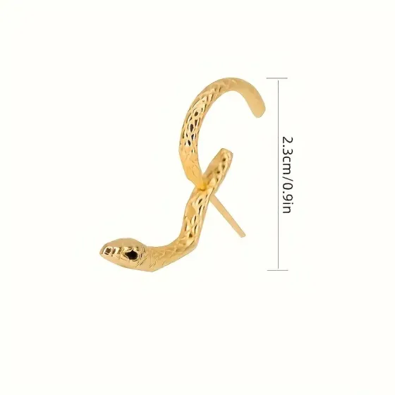 Сережки змійки сріблястого кольору – пара 2,3 см, гвоздики, унісекс Київ