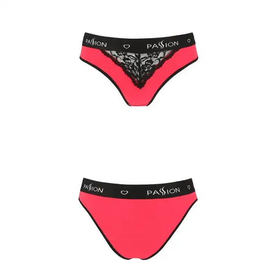 Трусики з широкою гумкою і мереживом Passion PS001 PANTIES L, red-black Львів