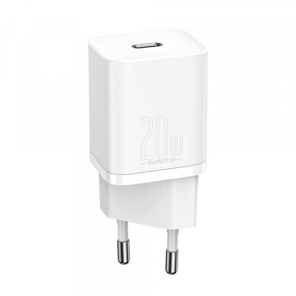 Зарядний пристрій 1xUSB 20W (USB-C) + Cable Type-C Білий Baseus (TZCCSUP-B02) Киев - изображение 1