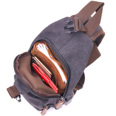 Сумка Vintage Через плечо с USB кабелем текстильная Черная (21221) Винница - изображение 5