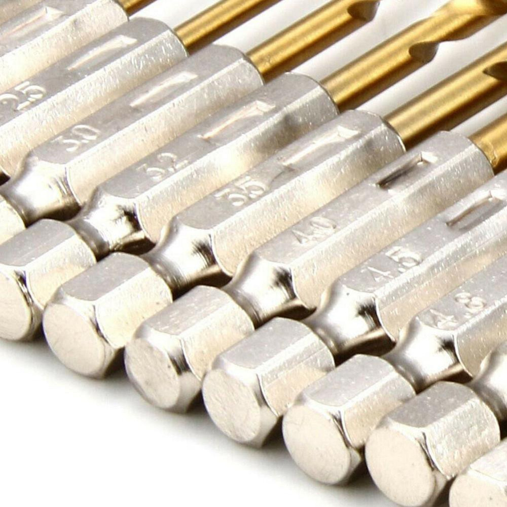 Набор сверл HSS 13 шт 1.5–6.5 мм с титановым покрытием, шестигранный хвостовик 6.35 мм Киев - изображение 4