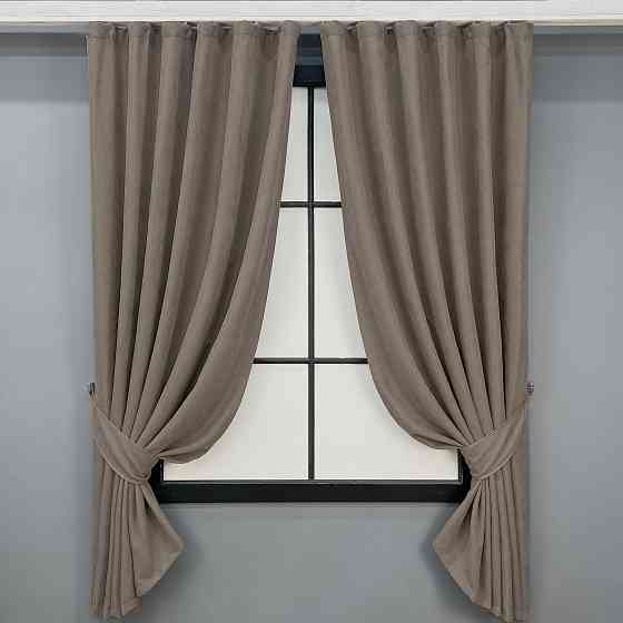Комплект коротких штор VR-Textil Микровелюр Petek YL № 1707ш Какао 140х170 см 2 шт (35-0436) Киев