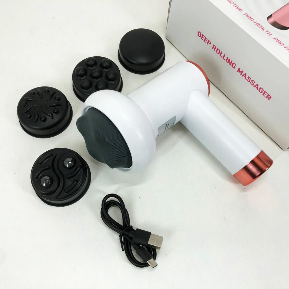 Ручной массажер для шеи и тела Deep Rolling Massager, Профессиональный массажер пистолет NA-62 Львов - изображение 9