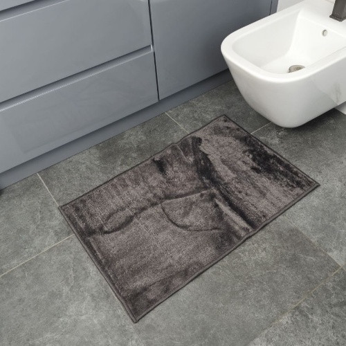 Набір килимків для ванної кімнати 2шт 50*80см+40*50см U-виріз Полоса Smile темно-сірий поліпропілен Дариана Житомир - изображение 5