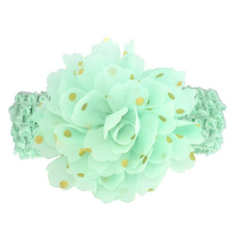 Детская ментоловая повязка на голову - окружность головы около 40-52см, диаметр цветка 9см Киев - изображение 1