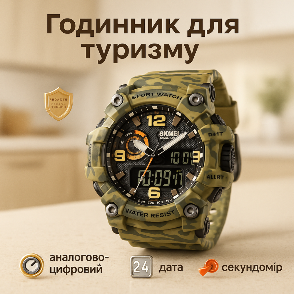 Часы для активных военных SKMEI 1520CMGN, Тактические часы для зсу мужские плавания AM-92 Львов - изображение 18