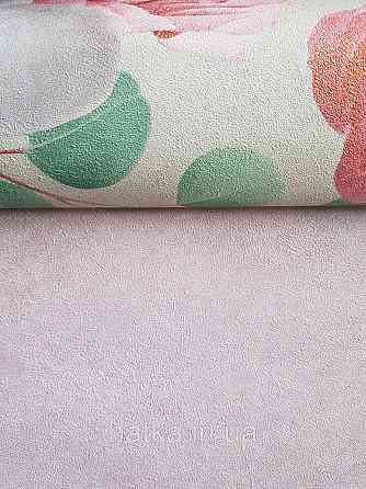 Шпалери вінілові на флізеліні гарячого тиснення Sintra Atmosphere під штукатурку однотонні рожеві 512340 Київ