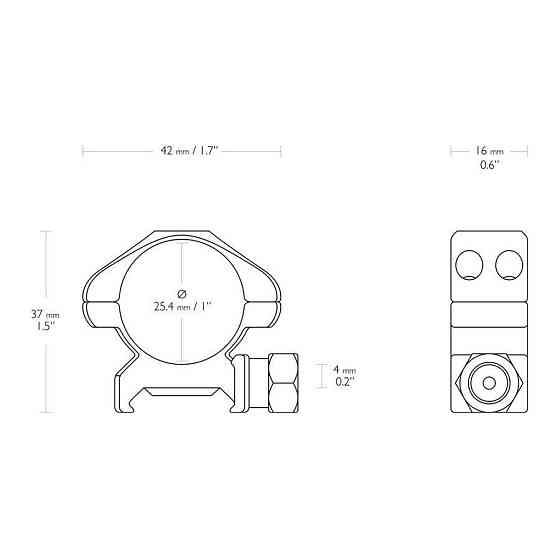 Кільця Hawke Precision Steel, 25.4 мм, Low, на Weaver / Picatinny (23000) Solmir Київ