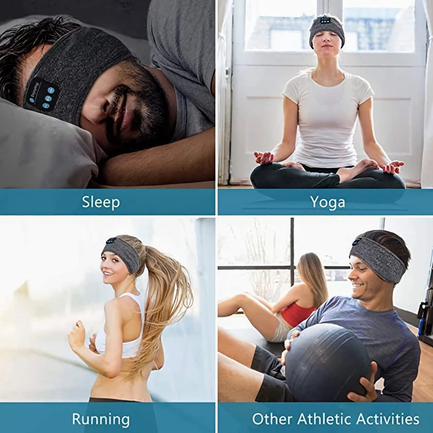 Беспроводные Bluetooth наушники-повязка SleepBand BT 5.0 для сна и спорта с микрофоном 10 часов работы черная Киев - изображение 10