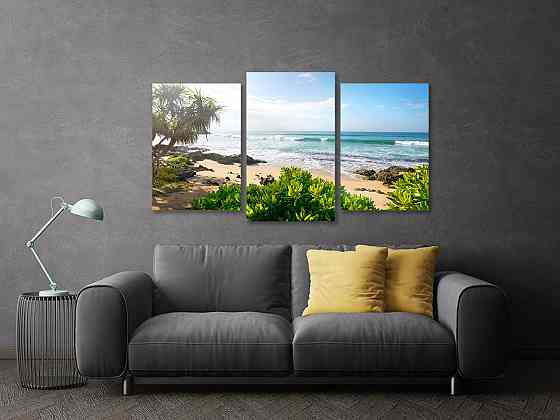 Модульная картина в гостиную / спальню  Морські хвилі Art-660_3 100x150 см Киев