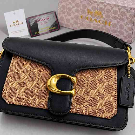 Женская брендовая сумочка Coach Tabby Shoulder black/brown Lux Киев