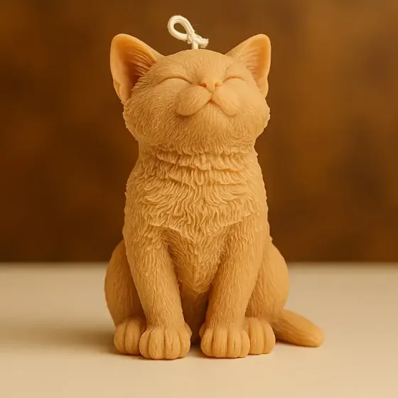 Силиконовая форма-молд для свечи «Котик сидячий» 9×7,4×7 см – термостойкий силикон Киев