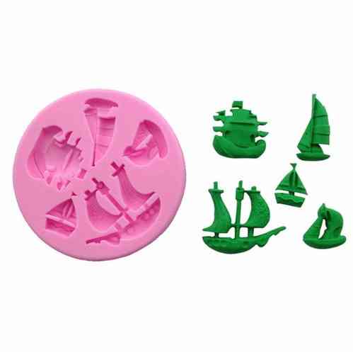 Молд кондитерский Корабли 8 см розовый Киев