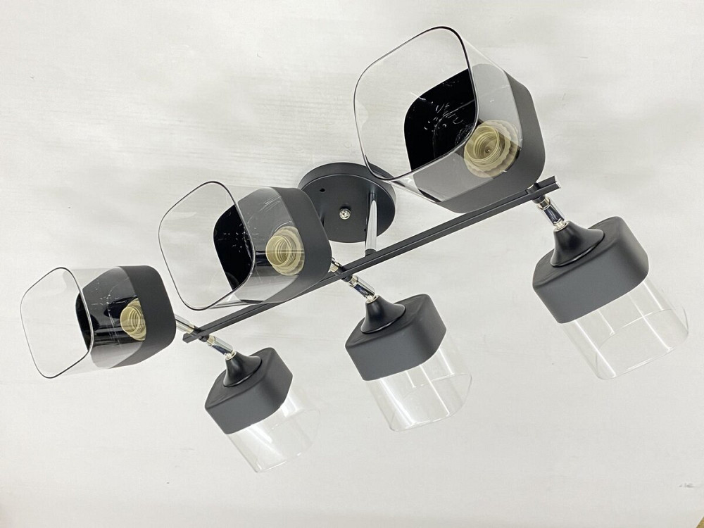 Стельова Люстра на 6 плафонів VALESO 91134/6 (Чорний+Хром) Коломия - фото 1