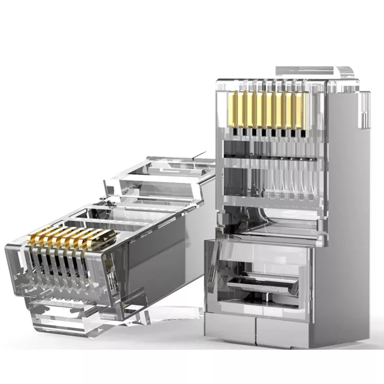 Екрановані RJ45 конектори 100 шт для кабелів Cat5e/Cat6 Київ - фото 1