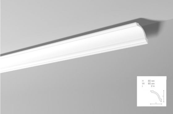 Карниз(плинтус) потолочный гладкий NMC , GO  , лепной декор из пенопласта Днепр